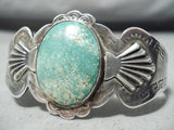 Early 1900's Vintage Native American Navajo Cerrillos Turquoise Sterling Silver Bracelet-Nativo Arts