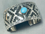 Super Intricate Native American Navajo Turquoise Sterling Silver Bracelet-Nativo Arts