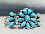 Sensational Vintage Native American Zuni Lone Mountain Turquoise Sterling Silver Bracelet-Nativo Arts