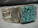 Museum Quality Vintage Native American Navajo Lone Mountain Turquoise Sterling Silver Bracelet-Nativo Arts