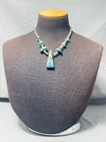 Native American Impressive Vintage Santo Domingo Turquoise Heishi Sterling Silver Necklace-Nativo Arts