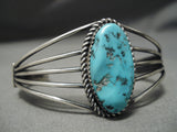 Incredible Vintage Zuni Native American Sterling Silver Turquoise Bracelet Old-Nativo Arts
