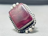 One Of The Best Vintage Native American Navajo Purple Shell Sterling Silver Ring-Nativo Arts