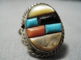 Marvelous Vintage Native American Navajo Turquoise Sterling Silver Ring Old-Nativo Arts