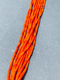 Native American One Of The Finest Santo Domingo Coral Tubule Sterling Silver Necklace-Nativo Arts