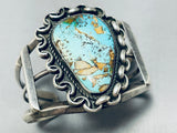 Unique Chainlink Vintage Native American Navajo Boulder Turquoise Sterling Silver Bracelet-Nativo Arts