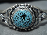 Tremendous Vintage Native American Navajo Spiderweb Turquoise Sterling Silver Bracelet Old Cuff-Nativo Arts