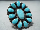 Unforgettable Vintage Native American Navajo Kingman Turquoise Sterling Silver Ring Old-Nativo Arts
