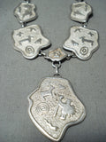 Rare Vintage Navajo Native American Sterling Silver Necklace-Nativo Arts