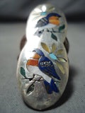 Impressive Vintage Zuni Lapis Sterling Silver Ring Native American Old-Nativo Arts