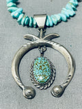 Native American Unbelievable Vintage Santo Domingo Spiderweb Turquoise Sterling Silver Necklace-Nativo Arts