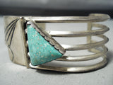High Quality Vintage Native American Navajo Carico Lake Turquoise Sterling Silver Bracelet-Nativo Arts
