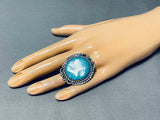Important Tso Family Vintage Native American Navajo Webbed Turquoise Sterling Silver Ring-Nativo Arts