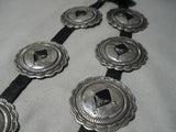 Earlier 1900's Hand Tooled Sterling Silver Vintage Native American Navajo Concho Belt Old-Nativo Arts