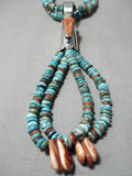 Native American Important Santo Domingo Turquoise Sterling Silver Tubule Necklace-Nativo Arts