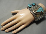 Very Important Vintage Native American Navajo Gibson Nez Sterling Silver 14k Gold Clasp Bracelet-Nativo Arts