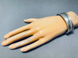 Slim Kokopelli Vintage Native American Navajo Hand Tooled Sterling Silver Bracelet-Nativo Arts