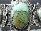 Shocking Vintage Native American Navajo Domed Royston Turquoise Sterling Silver Bracelet-Nativo Arts