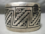 Complex Vintage Hopi Sterling Silver Bracelet Native American Old-Nativo Arts