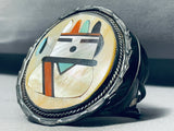 Important Chee Rose Vintage Native American Navajo Inlay Sterling Silver Turquoise Bracelet-Nativo Arts