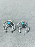 Special Native American Navajo Turquoise Sterling Silver Earrings-Nativo Arts