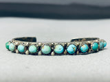 Very Old Vintage Native American Navajo Blue Green Turquoise Sterling Silver Bracelet-Nativo Arts