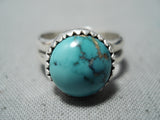 Remarkable Navajo Spiderweb Turquoise Sterling Silver Ring Native American-Nativo Arts