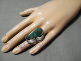 Electrifying Vintage Navajo Royston Turquoise Sterling Silver Ring Native American Old-Nativo Arts