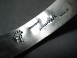 Important Jimmie King Jr Vintage Native American Navajo Thick Sterling Silver Bracelet-Nativo Arts