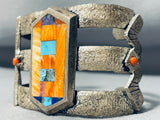 Native American One Of Most Unique Ever Vintage Navajo Turquoise Shell Sterling Silver Bracelet-Nativo Arts
