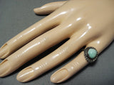 Early Vintage Native American Navajo Cerrillos Turquoise Sterling Silver Ring Old-Nativo Arts
