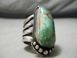 Important Vintage Native American Navajo Damale Turquoise Sterling Silver Ring Old-Nativo Arts