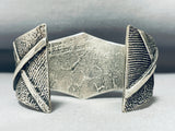 One Of The Most Unique Vintage Native American Navajo Zig Zag Sterling Silver Bracelet-Nativo Arts