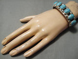 Rare Vintage Native American Navajo Carico Lake Turquoise Sterling Silver Bracelet Cuff-Nativo Arts