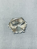 Beautiful Vintage Native American Zuni Mother Of Pearl & Blue Gem Turquoise Sterling Silver Ring-Nativo Arts