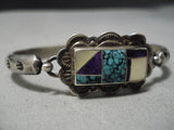 Incredible Intricate Vintage Native American Navajo Spiderweb Turquoise Sterling Silver Bracelet-Nativo Arts