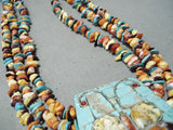 Native American Important Santo Domingo Turquoise Inlay Sterling Silver Necklace-Nativo Arts