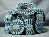 Authentic Native American Navajo Victor Moses Begay Turquoise Sterling Silver Concho Belt-Nativo Arts
