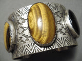 Huge Navajo Tigers Eye Sterling Silver Native American Bracelet Cuff-Nativo Arts