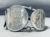 Unique San Felipe Signed Silver Coins Sterling Silver Bracelet-Nativo Arts