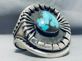Extremely Rare 'Last Chance' Turquoise Vintage Native American Navajo Sterling Silver Bracelet-Nativo Arts