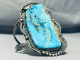 One Of The Best Ever Vintage Native American Navajo Gilbert Turquoise Sterling Silver Bracelet-Nativo Arts