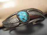 Exquisite Vintage Native American Navajo Turquoise Sterling Silver Bracelet Old-Nativo Arts