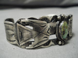 Very Rare Hachita Turquoise Vintage Native American Navajo Sterling Silver Bracelet-Nativo Arts