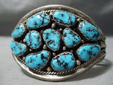 Colossal Vintage Native American Navajo Chunky Turquoise Sterling Silver Native Bracelet Old-Nativo Arts