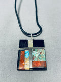 Native American Vibrant Santo Domingo Turquoise Inlay Turquoise Necklace-Nativo Arts