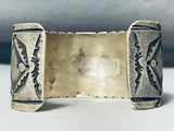 Heavy 108 Gram Native American Navajo Sterling Silver Rug Signed Bracelet Cuff-Nativo Arts