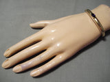Thick Heavy Vintage Native American Navajo Old Sterling Silver Amethys Sterling Silver Bracelet-Nativo Arts