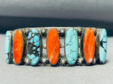 One Of The Best Vintage Native American Navajo Turquoise Shell Sterling Silver Bracelet-Nativo Arts