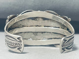 Best Early 1900's Vintage Native American Navajo Carico Lake Turquoise Sterling Silver Bracelet-Nativo Arts